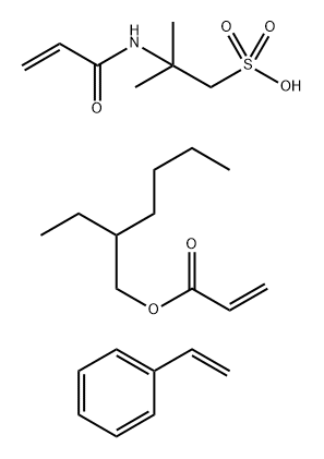 2-Propenoic acid 2-ethylhexyl ester polymer with ethenylbenzene and 2-methyl-2-[(1- oxo-2-propenylamino]-1-propane sulfonic acid Struktur