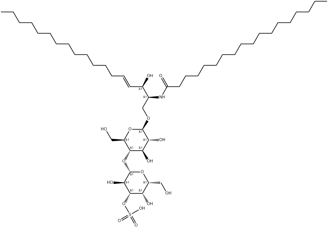 C18 3'-sulfo Lactosylceramide (d18:1/18:0) Struktur