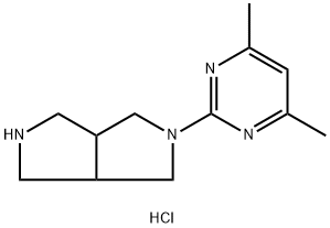 Pyrrolo[3,4-c]pyrrole, 2-(4,6-dimethyl-2-pyrimidinyl)octahydro-, hydrochloride (1:2) Struktur