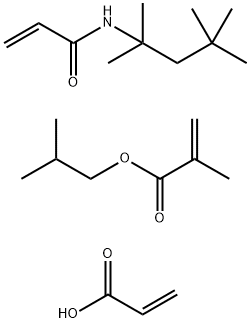 2-Propenoic acid, 2-methyl-, 2-methylpropyl ester, polymer with 2-propenoic acid and N-(1,1,3,3-tetramethylbutyl)-2-propenamide Struktur