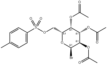 α-D-Galactopyranosyl bromide, 2,3,4-triacetate 6-(4-methylbenzenesulfonate) Struktur