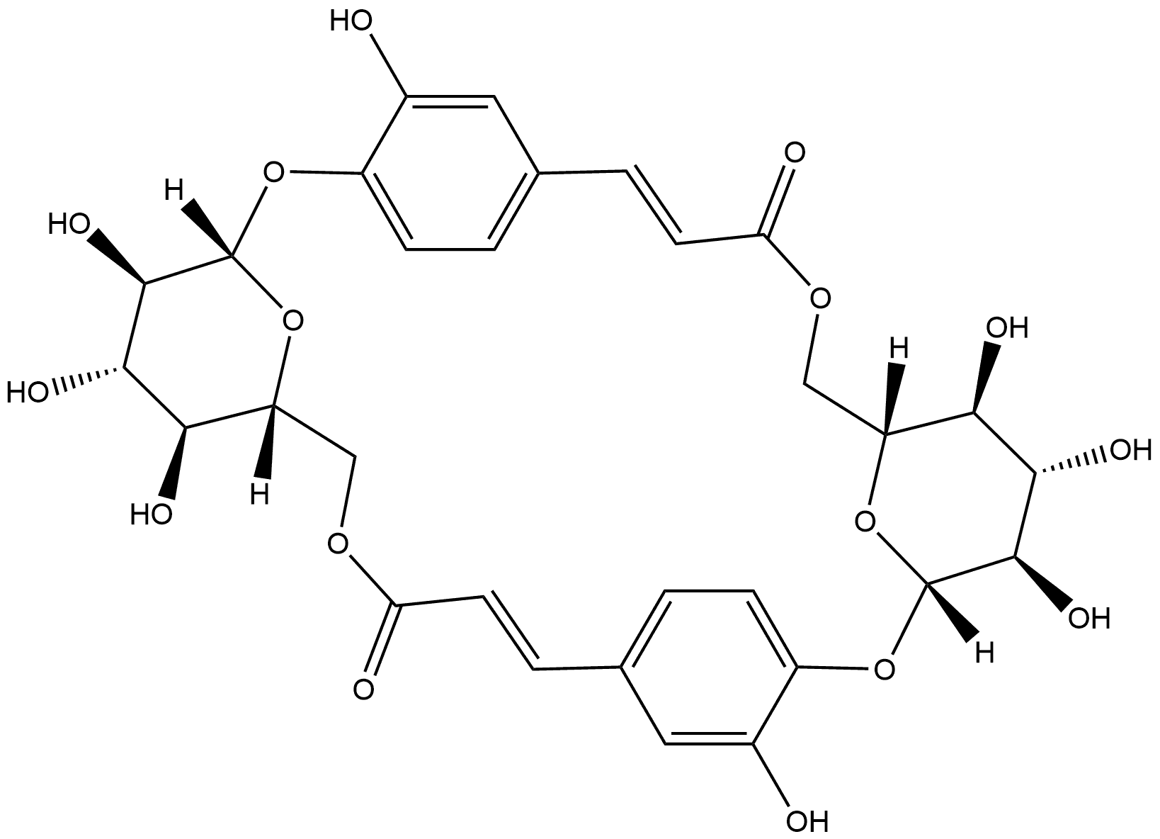 2-Propenoic acid, 3-[4-(β-D-glucopyranosyloxy)-3-hydroxyphenyl]-, bimol. cyclic 1,6''':1'',6'-ester, (2E,2''E)-