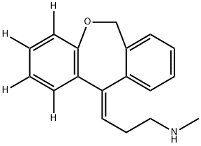 1-Propanamine, 3-(dibenzb,eoxepin-11(6H)-ylidene-1,2,3,4-d4)-N-methyl-, (E)- Struktur