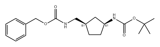 (1R,3S)-benzyl tert-butyl -cyclopentane-1,3-diyldicarbamate Struktur