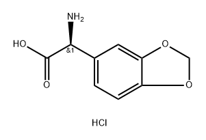 1,3-Benzodioxole-5-acetic acid, α-amino-, hydrochloride (1:1), (αS)- Struktur