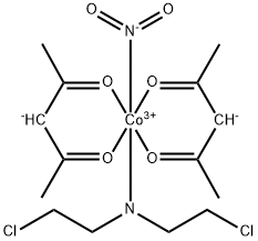 nitro-bis(2,4-pentanedionato)(bis(2-chloroethyl)amine)cobalt(III) Struktur