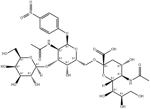 Gal beta(1-3)[Neu5Ac alpha(2-6)]GalNAc-alpha-pNP Struktur