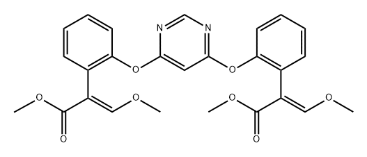 Benzeneacetic acid, 2,2'-[4,6-pyrimidinediylbis(oxy)]bis[α-(methoxymethylene)-, dimethyl ester, (E,E)- (9CI) Struktur