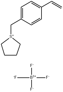 1-[(4-ethenylphenyl)methyl]tetrahydrothiophenium, tetrafluoroborate(1-) (1:1) Struktur