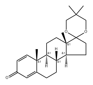 17-spiro(5,5-dimethyl-1,3-dioxan-2-yl)androsta-1,4-diene-3-one Struktur