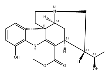 Curan-17-oic acid, 2,16-didehydro-12,19-dihydroxy-, methyl ester, (19R)- Struktur