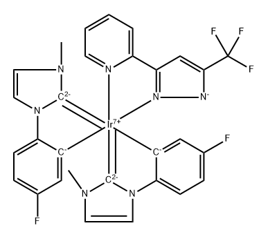 Bis(1-(4-fluorophenyl)-3-MethyliMdazoline-2-ylidene-C,C2')(2-(5-trifluoroMathyl-2H-pyrazol-3-yl)-pyr Struktur