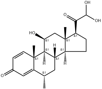 Pregna-1,4-diene-3,20-dione, 11,21,21-trihydroxy-6-methyl-, (6α,11β)- Struktur