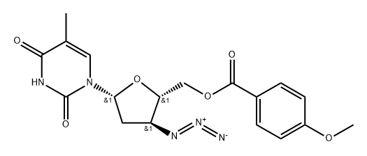 Thymidine, 3'-azido-3'-deoxy-, 5'-(4-methoxybenzoate) Struktur