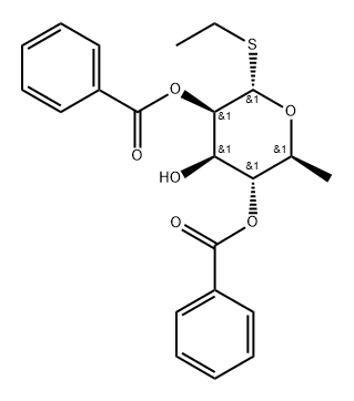 Ethyl 2,4-di-O-benzoyl-1-thio-α-L-rhamnopyranoside Struktur