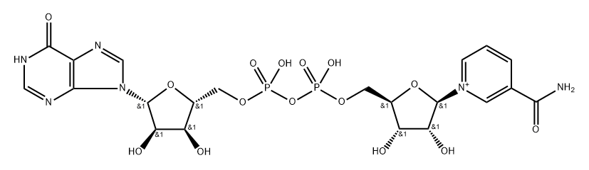 Pyridinium, 3-carbamoyl-1-.beta.-D-ribofuranosyl-, hydroxide, 55-ester with inosine 5-(trihydrogen pyrophosphate)- Struktur