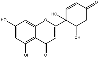 4H-1-Benzopyran-4-one, 2-(1,6-dihydroxy-4-oxo-2-cyclohexen-1-yl)-5,7-dihydroxy-, (-)- Structure