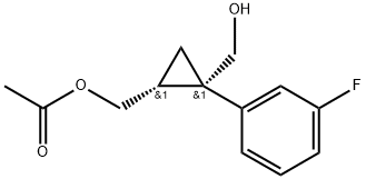 (1R,2S)-2-(3-fluorophenyl)-2-(hydroxymethyl)cyclopropyl]-methyl acetate Struktur