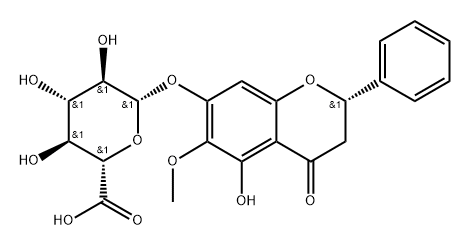 Dihydrooroxylin A-7-O-β-D-glucuronide Struktur