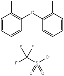 Iodonium, bis(2-methylphenyl)-, 1,1,1-trifluoromethanesulfonate (1:1) Structure