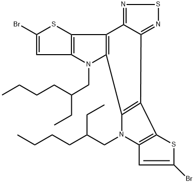 Dithieno[2',3':4,5]pyrrolo[3,2-e:2',3'-g][2,1,3]benzothiadiazole, 2,8-dibromo-10,11-bis(2-ethylhexyl)-10,11-dihydro- 結(jié)構(gòu)式