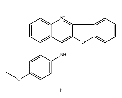 Benzofuro[3,2-b]quinolinium, 11-[(4-methoxyphenyl)amino]-5-methyl-, iodide (1:1) Struktur