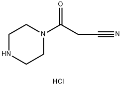 3-oxo-3-(piperazin-1-yl)propanenitrile hydrochloride Struktur