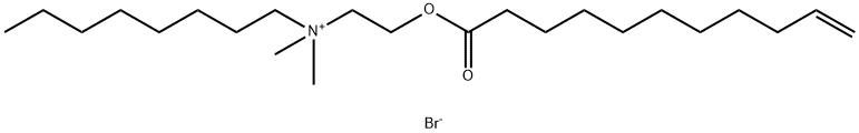 1-Octanaminium, N,N-dimethyl-N-[2-[(1-oxo-10-undecen-1-yl)oxy]ethyl]-, bromide (1:1) Struktur