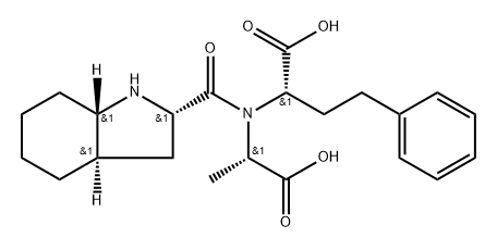 Benzenebutanoic acid, α-[[(1S)-1-carboxyethyl][[(2S,3aR,7aS)-octahydro-1H-indol-2-yl]carbonyl]amino]-, (αS)- Struktur