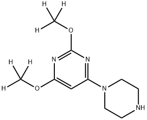 Pyrimidine, 2,4-di(methoxy-d3)-6-(1-piperazinyl)- Struktur