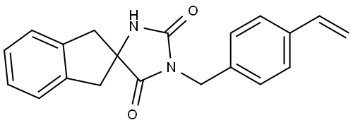 1-[(4-ethenylphenyl)methyl]-1′,3′-dihydrospiro[imidazolidine-4,2′-[2H]indene]-2,5-dione Struktur