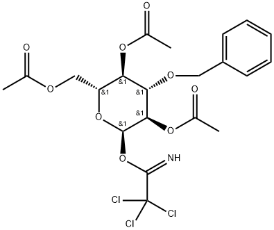 2,4,6-Tri-O-acetyl-3-O-benzyl-α-D-glucopyranosyl trichloroacetimidate Struktur