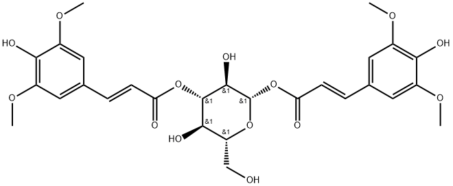 β-D-Glucopyranose, 1,3-bis[(2E)-3-(4-hydroxy-3,5-dimethoxyphenyl)-2-propenoate] Struktur