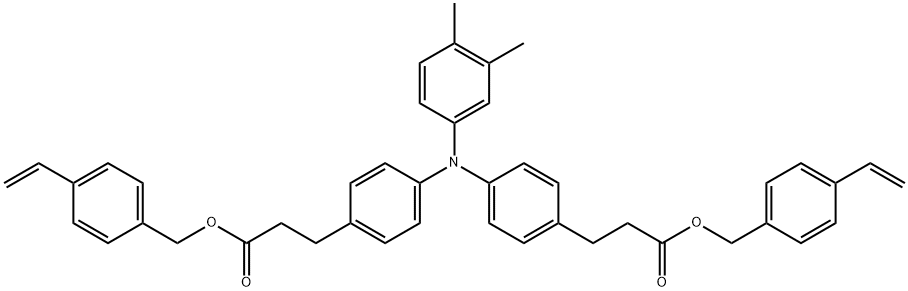 4,4′-[(3,4-dimethylphenyl)imino]bis-1,1′-bis[(4-ethenylphenyl)methyl] benzenepropanoic acid ester Struktur