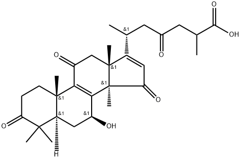 Lanosta-8,16-dien-26-oic acid, 7-hydroxy-3,11,15,23-tetraoxo-, (7β)- Struktur