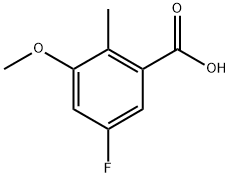 5-Fluoro-3-methoxy-2-methylbenzoic acid Struktur