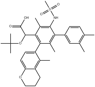 [1,1'-Biphenyl]-4-acetic acid, 3-(3,4-dihydro-5-methyl-2H-1-benzopyran-6-yl)-α-(1,1-dimethylethoxy)-2,3',4',5-tetramethyl-6-[(methylsulfonyl)amino]- Structure