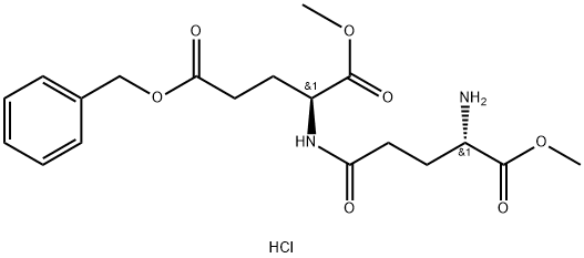 L-Glutamic acid, L-γ-glutamyl-, 1,21-dimethyl 25-(phenylmethyl) ester, hydrochloride (1:1) Struktur