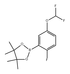 2-(5-(Difluoromethoxy)-2-fluorophenyl)-4,4,5,5-tetramethyl-1,3,2-dioxaborolane Struktur