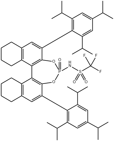 1,1,1-Trifluoro-N-[(11bR)-8,9,10,11,12,13,14,15-octahydr
o-4-oxido-2,6-bis[2,4,6-trisisopropylphenyl]dinaphtho[2,1
-d:1',2'-f][1,3,2]dioxaphosphepin-4-yl]methanesulfonamid
e,99%e.e. Struktur