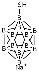 Dodecaborate(2-),1,2,3,4,5,6,7,8,9,10,11-undecahydro-12-mercapto-, sodium (1:2) Struktur