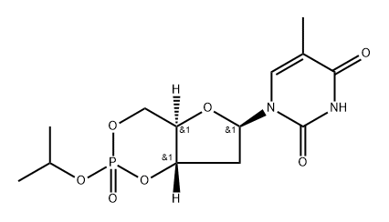 Thymidine, cyclic 3′,5′-[1-methylethyl (S)-phosphate] Struktur