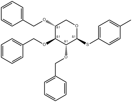 4-Methylphenyl 2,3,4-tri-O-benzyl-1-thio-β-D-xylopyranoside Struktur