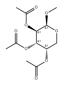 β-L-Arabinopyranoside, methyl, 2,3,4-triacetate Struktur