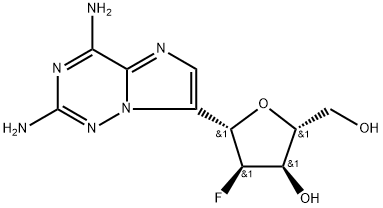 (2S,3R,4R,5R)-5-(2,4-Diaminoimidazo[2,1-f][1,2,4]-triazin-7-yl)-4-fluoro-2-(hydroxymethyl)tetrahydrofuran-3-ol Struktur