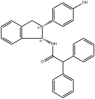 Benzeneacetamide, N-[2,3-dihydro-2-(4-hydroxyphenyl)-1H-inden-1-yl]-α-phenyl-, cis- Struktur