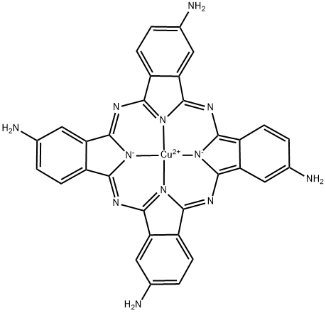 Copper, [29H,31H-phthalocyanine-2,9,16,23-tetraminato(2-)-κN29,κN30,κN31,κN32]-, (SP-4-1)- Struktur