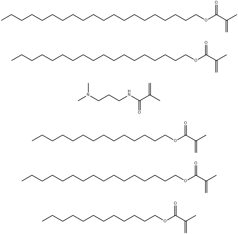 2-Propenoic acid, 2-methyl-, dodecyl ester, polymer with N-3-(dimethylamino)propyl-2-methyl-2-propenamide, eicosyl 2-methyl-2-propenoate, hexadecyl 2-methyl-2-propenoate, octadecyl 2-methyl-2-propenoate and tetradecyl 2-methyl-2-propenoate Struktur