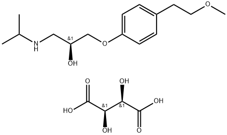 2-Propanol, 1-[4-(2-methoxyethyl)phenoxy]-3-[(1-methylethyl)amino]-, (S)-, [R-(R*,R*)]-2,3-dihydroxybutanedioate (2:1) (salt) Struktur