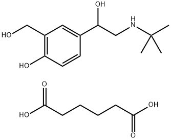 Hexanedioic acid, compd. with α1-[[(1,1-dimethylethyl)amino]methyl]-4-hydroxy-1,3-benzenedimethanol (1:2) (9CI) Struktur